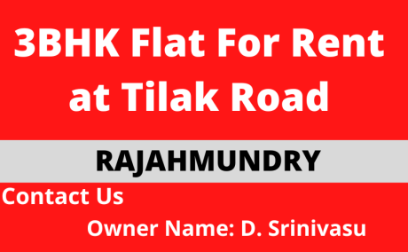 3BHK Flat for Rent at Tilak Road, Rajahmundry.