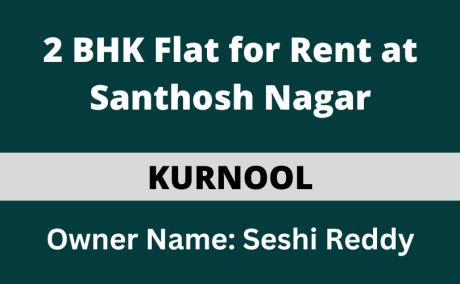 2BHK Flat for Rent at Santhosh Nagar, Kurnool