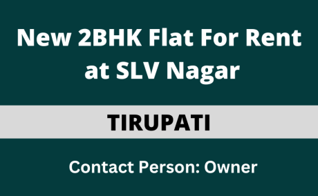 New 2BHK Flat For Rent at SLV Nagar, Tirupati
