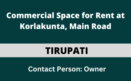 Commercial Space for Rent at Korlakunta, Main Road, Tirupati.