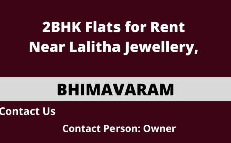 2BHK Flats for Rent near Lalitha Jewellery, Bhimavaram (Sunday Bazaar, GVR Complex)