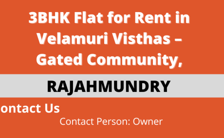 3BHK Flat for Rent in Velamuri Visthas - Gated Community, Rajahmundry