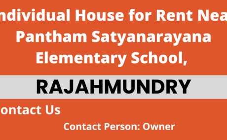 Individual House for Rent Near Pantham Satyanarayana Elementary School, Rajahmundry