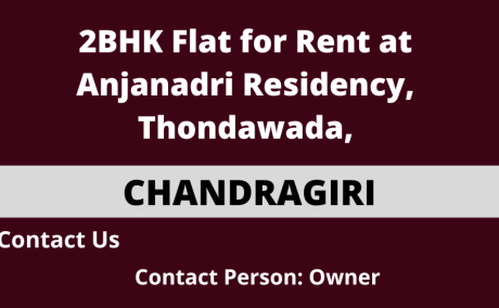 2BHK Flat for Rent at Anjanadri Residency, Thondawada, Chandragiri